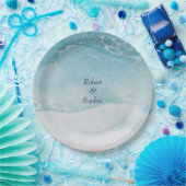 Zomer Blauwe Strand Bruiloft Papieren Bordje (Feest)