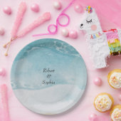 Zomer Blauwe Strand Bruiloft Papieren Bordje (Feest)