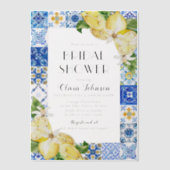 Zomer Blauwe Tegels Citroen Italiaans Vrijgezellen Vellum Uitnodigingen (Voorkant)