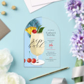 Zomer Blauwe Tropische Cocktail Verjaardagsfeest Acryl Uitnodigingen (Insitu (Huwelijk))