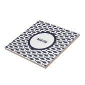 Zomer Blauwe Vis Illustratie Tegeltje (Zijkant)