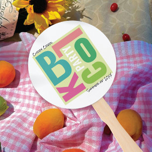 Zomer Block Party Retro Type Buurt Event Handwaaier