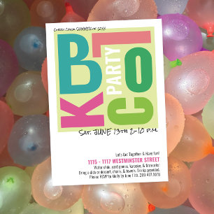 Zomer Block Party Retro Type Buurt Event Kaart