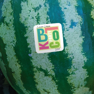 Zomer Block Party Retro Type Buurt Event Vierkante Sticker