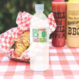 Zomer Block Party Retro Type Buurt Event Waterfles Etiket