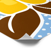 Zomer bloeiende gele hibiscus vlinder blauwe lucht poster (Hoek)