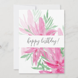 Zomer Bloeiende Roze Bloemen Waterverf Art