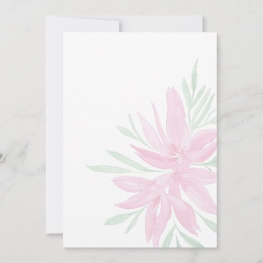 Zomer Bloeiende Roze Bloemen Waterverf Art (Achterkant)