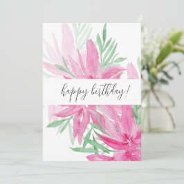 Zomer Bloeiende Roze Bloemen Waterverf Art