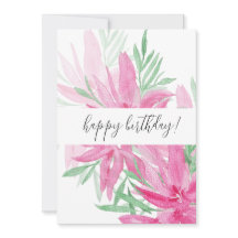 Zomer Bloeiende Roze Bloemige Watercolor Kunst