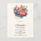 Zomer Bloem Boeket Verjaardag uitnodiging (Voorkant)