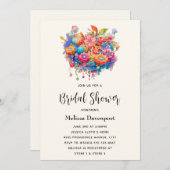 Zomer Bloem Boeket Whimsical Boho Bridal Kaart (Voorkant / Achterkant)