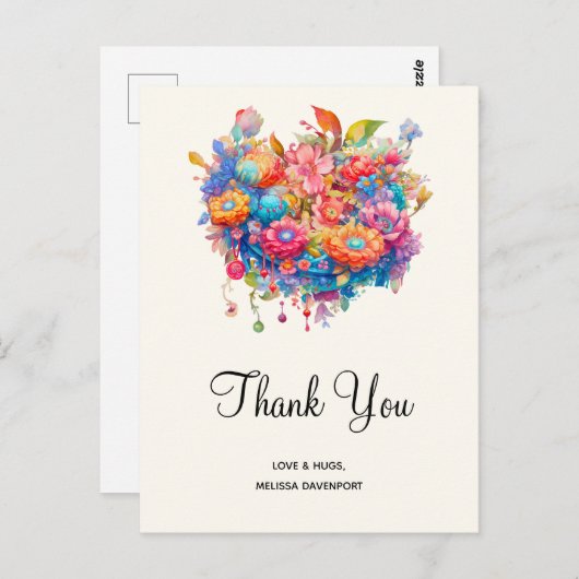 Zomer Bloem Boeket Whimsical Boho Briefkaart (Voorkant / Achterkant)