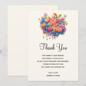 Zomer Bloem Boeket Whimsical Boho Bruiloft Bedankkaart (Voorkant / Achterkant)