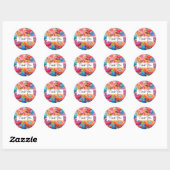 Zomer Bloem Boeket Whimsical Boho Dank u Ronde Sticker (Vel)