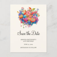 Zomer Bloem Boeket Whimsical Boho Save the Date