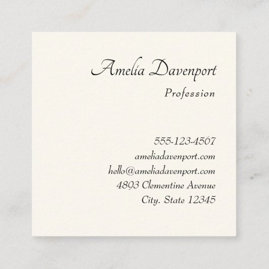 Zomer Bloem Boeket Whimsical Boho Vierkante Visitekaartje (Achterkant)