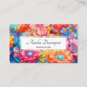 Zomer Bloem Boeket Whimsical Boho Visitekaartje (Voorkant)