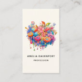 Zomer Bloem Boeket Whimsical Boho Visitekaartje (Voorkant)