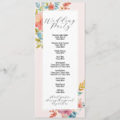 Zomer Bloem Bruiloft Menu Ceremonie Details (Achterkant)