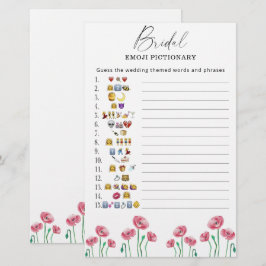 Zomer bloem bruiloftsshower emoji pictionary spel