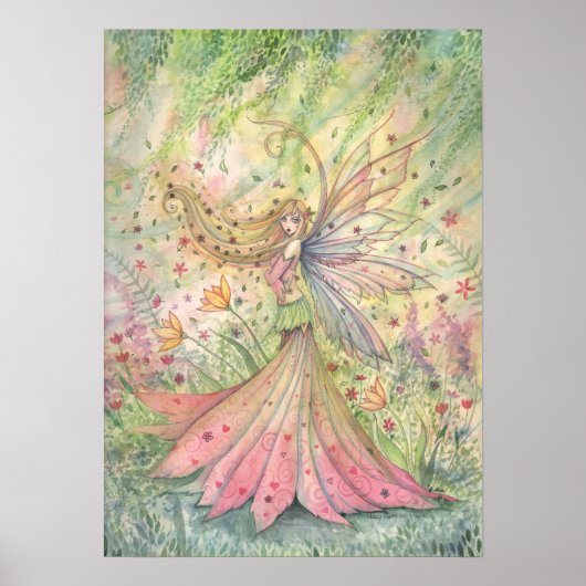 Zomer Bloem Fee Kunst Poster (Voorkant)