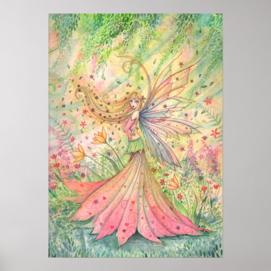 Zomer Bloem Fee Kunst Poster (Voorkant)