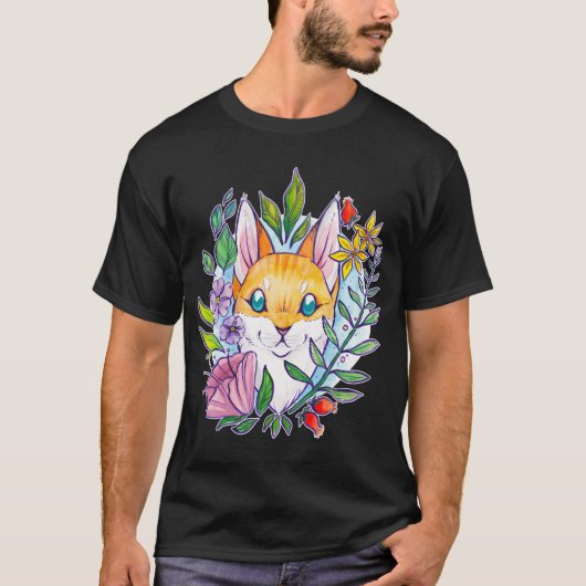 Zomer Bloem Kat T-shirt (Voorkant)
