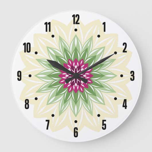 Zomer Bloem Mandala Grote Klok (Voorkant)