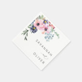 Zomer Bloem Naam of Monogram Servetten (Hoek)
