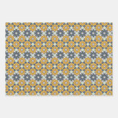 Zomer Bloem Patroon Geel Grijs Inpakpapier Vel (Voorkant 3)