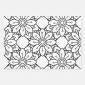 Zomer Bloem Patroon Geel Grijs Inpakpapier Vel (Voorkant 2)