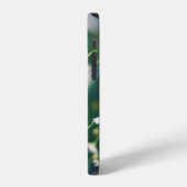 Zomer bloem patroon in groene weide met blauwe an iPhone hoesje (Linkerkant)