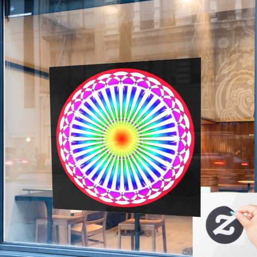 Zomer Bloem Raamsticker (Cafe Raam)