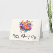 Zomer Bloemboeket Whimsical Boho Moederdag Kaart (Voorkant)