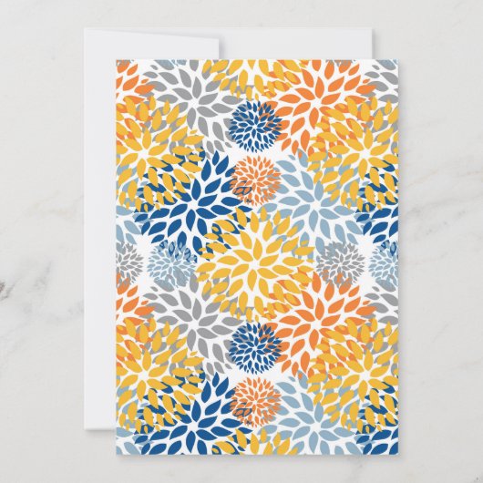 Zomer Bloemen Abstracte Heldere Kleuren Baby showe Kaart (Achterkant)