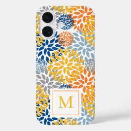 Zomer Bloemen Abstracte Heldere Kleuren Monogramme iPhone 16 Hoesje