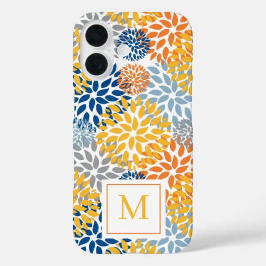 Zomer Bloemen Abstracte Heldere Kleuren Monogramme Case-Mate iPhone Case (Achterkant)