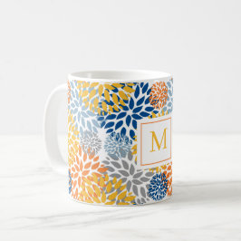 Zomer Bloemen Abstracte Heldere Kleuren Monogramme Koffiemok