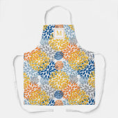 Zomer Bloemen Abstracte Heldere Kleuren Monogramme Schort (Voorkant)