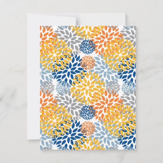 Zomer Bloemen Abstracte Heldere Kleuren Patroon Bedankkaart (Achterkant)