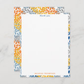 Zomer Bloemen Abstracte Heldere Kleuren Patroon Bedankkaart (Voorkant / Achterkant)