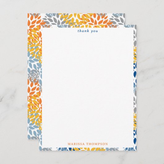 Zomer Bloemen Abstracte Heldere Kleuren Patroon Bedankkaart (Voorkant / Achterkant)