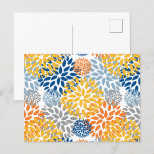 Zomer Bloemen Abstracte Heldere Kleuren Patroon Briefkaart