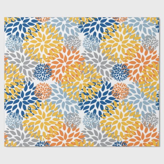 Zomer Bloemen Abstracte Heldere Kleuren Patroon Cadeaupapier (Vlak)