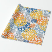 Zomer Bloemen Abstracte Heldere Kleuren Patroon Cadeaupapier (Uitgerold)