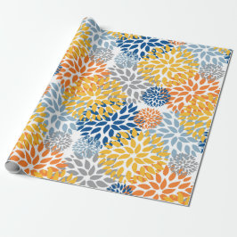 Zomer Bloemen Abstracte Heldere Kleuren Patroon Cadeaupapier