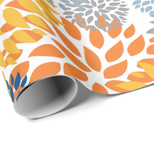 Zomer Bloemen Abstracte Heldere Kleuren Patroon Cadeaupapier (Rol Hoek)