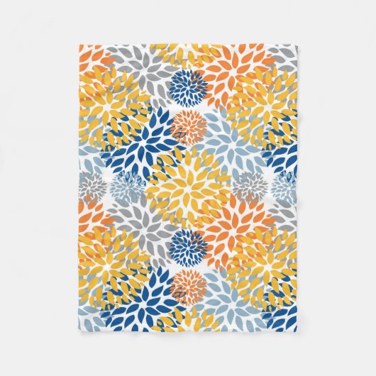Zomer Bloemen Abstracte Heldere Kleuren Patroon Fleece Deken (Voorkant)