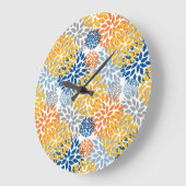 Zomer Bloemen Abstracte Heldere Kleuren Patroon Grote Klok (Hoek)